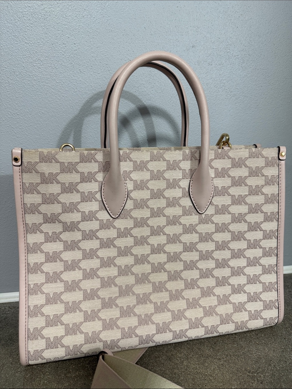 Michael Kors Mirella tote bag MK print Powder Blush Multi color - Picture 5 of 12